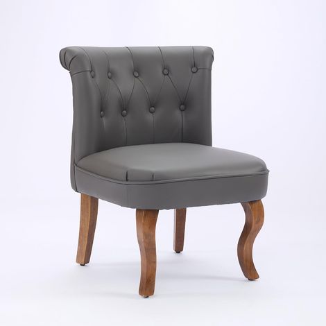 Fauteuil en Cuir Véritable, Chaise Lounge Salon sans Accoudoirs, Pieds en Bois d'Hévéa Massif, Capacité 150 kg, Confortable (1/5)