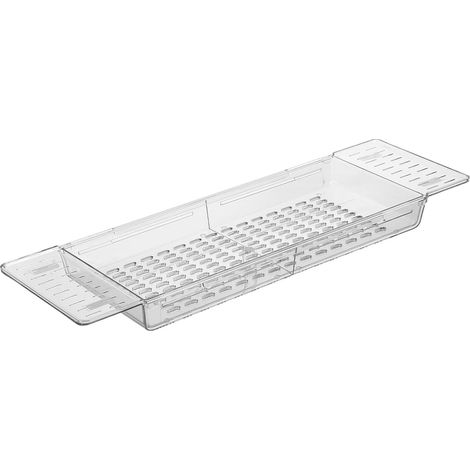Plateau Extensible en Plastique Transparent Antidérapant, Organisateur Multifonction pour Accessoires de Salle de Bain, Porte-Savonnette Pliable, Rangement Pratique pour Spa'-'- (1/5)