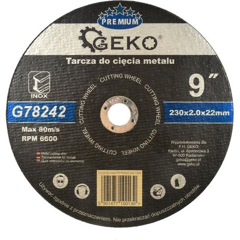 Disque à tronçonner geko g78242 230 mm 2 mm épaisseur (1/3)