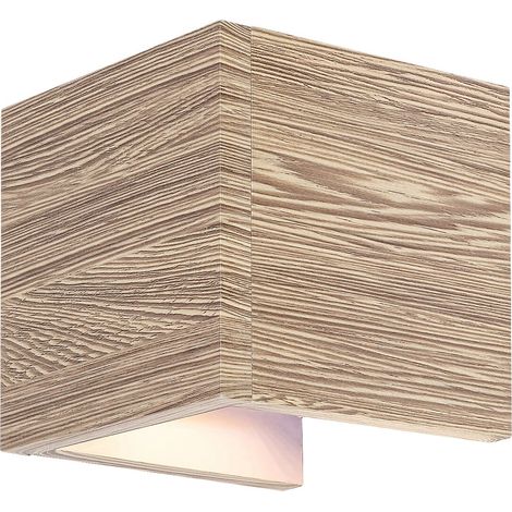 Applique cubo legno LED 7W rovere bianco Cinnamon Rabalux (1/5)