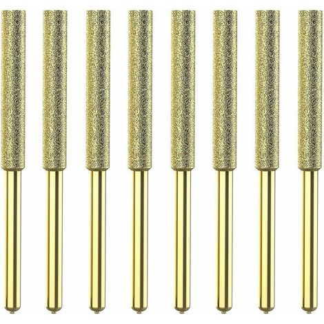 8Pcs Meches De Tronconneuse Affuteuse Diamantee Plaquee Titane Lime De Tronconneuse Electrique Haute Durete - 4Mm