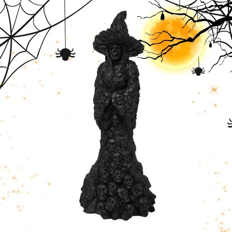 Halloween Sorcière Crâne Vintage Effrayant Figurines De Sorcière D'Halloween Décoratives Collectionnables Pour Maison Chambre Salon Cuisine Maison Hantée Jardin Cour (1/5)