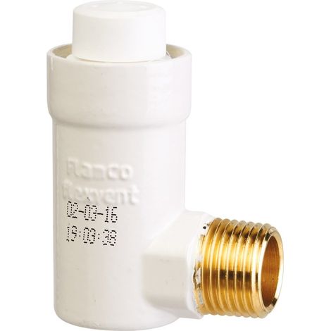Flamco – Purgeur d'air automatique M 1/2' – Laiton laqué blanc – Pression 10 bar – Température 120°C – Système de raccordement fileté