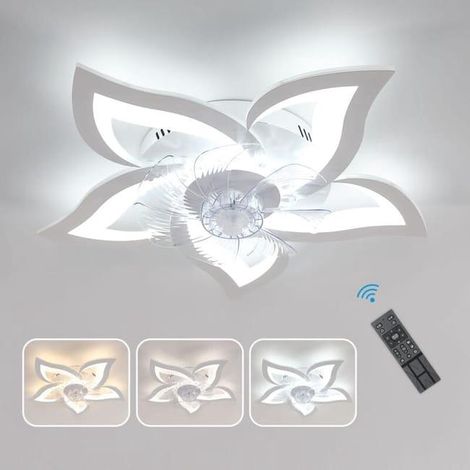 moderne LED 62WLustre avec télécommande et application pour le contrôle du ventilateur, fonctionnement silencieux. 6vitesse du vent (1/4)