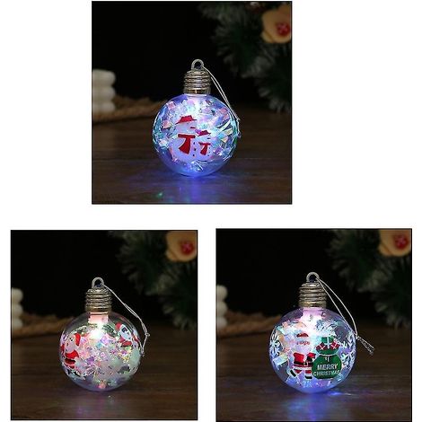 Lot de 3 décorations de Noël : ampoules décoratives, cadeaux et idées cadeaux. (1/5)