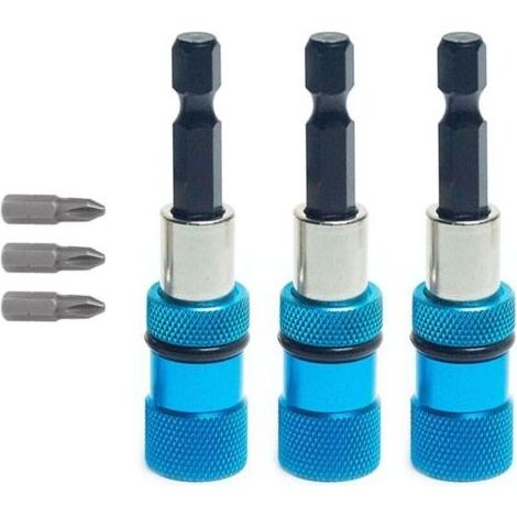 3Pcs Embout Visseuse, Porte Embout Magnetique, Porte-Embout pour Cloison Sèche Bit, Tige Hexagonale 6cm, pour Cloison Sèche pour Visseuse sans Fil Et Perceuse À Main (1/4)