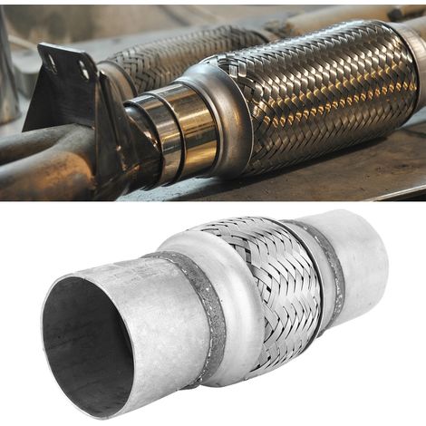 Flexible Joint d'Échappement Universel en Acier Inoxydable Tressé, Tube Souple 63,5x200mm (1/5)