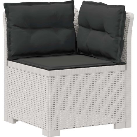 vidaXL Sillón Individual de Jardín con Cojines Apariencia de Ratan PP (1/2)