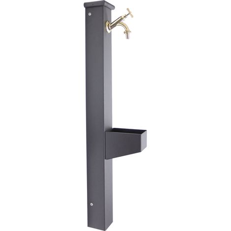 Fontana a colonna Sparta con vasca per casa giardino esterno con rubinetto in ottone finitura a scelta : lucido (1/4)