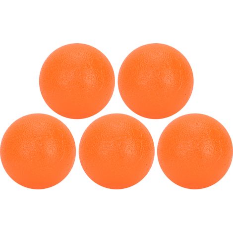 5 Balles de Force pour Doigts en Silicone Dur - Entraînement Musculaire et Massage des Mains - Lot de 5 - Orange (1/5)