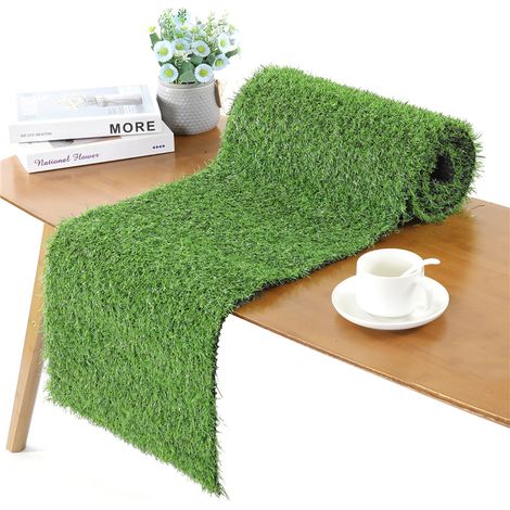 Grüner Tischläufer aus Gras, 35,5 x 120 cm, für Partydekoration