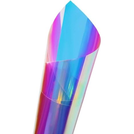Film adhésif holographique caméléon irisé pour fenêtre, autocollant décoratif en verre pour artisanat, décoration de fête de noël à faire soi-même (1/4)
