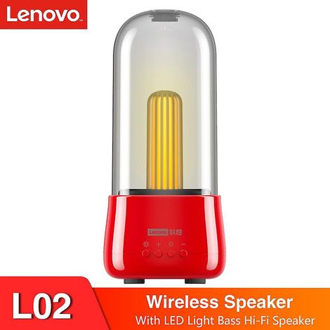 Lenovo L02 Kabelloser Lautsprecher BT5.0 Tragbarer True Wireless Stereo Musikplayer mit LED-Beleuchtung und hoher Lautstärke