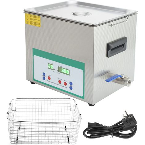 Nettoyeur Ultrasonique 10L 240W Cuve de Nettoyage Pièces Petites Minuteur DK-410HTDEU Prise EU 200-240V 50Hz (1/5)