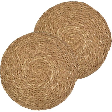 Lot de 2 sets de table ronds en jute GRAMI (1/2)