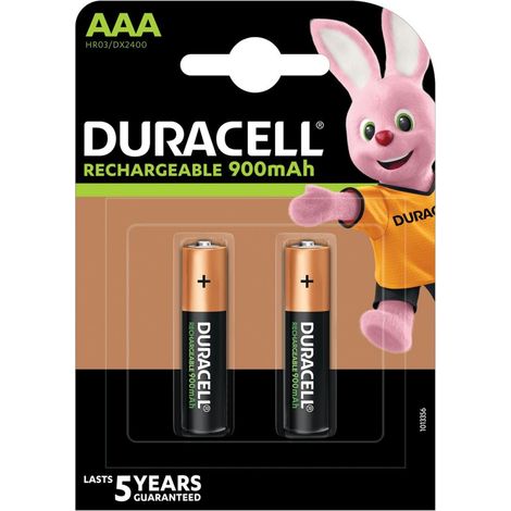 Batteria ricaricabile Duracell hr03 900 mah blister (2 unità)