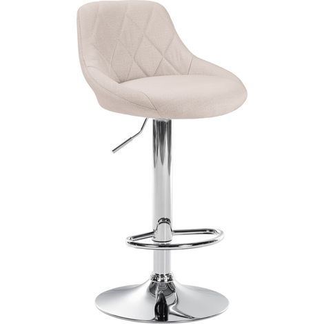 Cuisine de bar à tabouret en tissu pivotant réglable avec des repousses de pied de différentes couleurs Couleur : Crème (1/5)