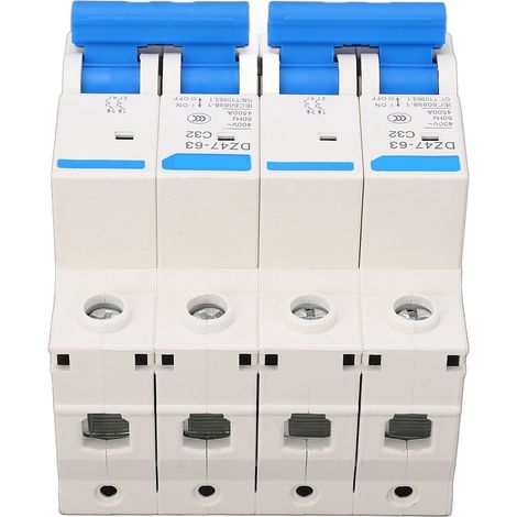 Disjoncteur modulaire 2P 32A 400V, interrupteur-sectionneur à rail DIN, protection de circuit, disjoncteur d'isolement, montage sur rail, 2 pôles, 32 ampères. (1/5)