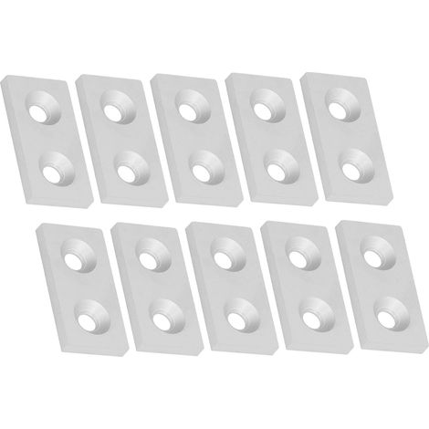 10 embouts de profilé en aluminium, plaques de recouvrement en alliage métallique pour pièces mobiles linéaires 3060, double trou, argent (1/5)