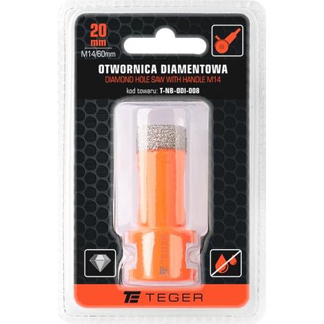 Scie cloche diamantée avec mandrin M14/20 mm / teger (1/3)