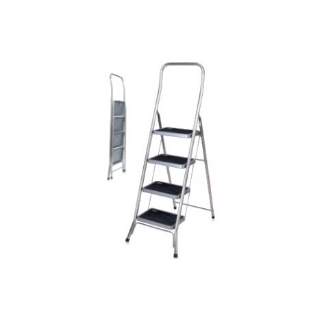 Sgabello Scaletta Pieghevole Facal 4 Gradini Antiscivolo Acciaio Nero (1/2)