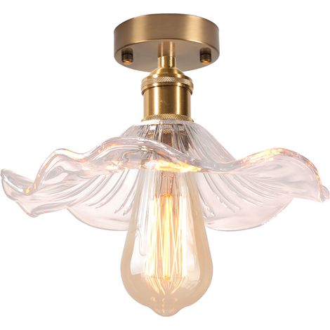 Plafonnier En Verre Lampe De Plafond En Cristal Plafonnier Rétro Lustre Moderne E27 Pour Couloir Cuisine Balcon Salle À Manger