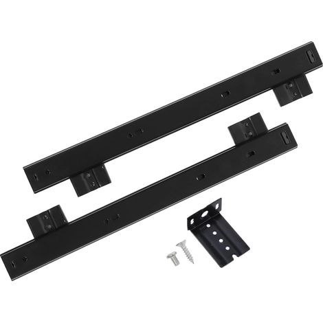 Glissières de tiroir à clavier en acier noir extension silencieuse (1/5)