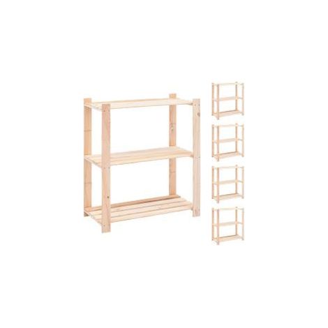Étagères de rangement à 3 niveaux 5 pcs 80x38x90 Pin 150 kg (1/5)