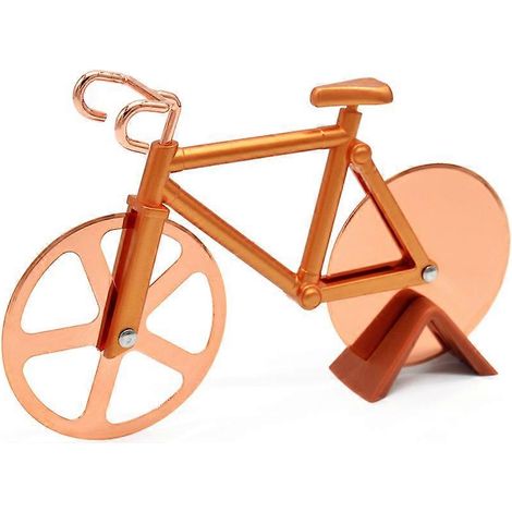 Coupe-pizza en forme de vélo, double lame antiadhésive en acier inoxydable, idéal pour les amateurs de pizza, gadget de cuisine parfait pour une pendaison de crémaillère, cadeau original pour homme (d (1/5)