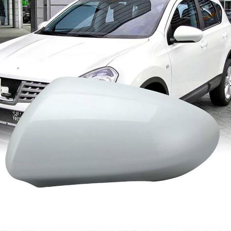 Coque de rétroviseur extérieur gauche (côté passager) blanche (1 pièce) pour Nissan Qashqai J10 2007-2014 (1/5)