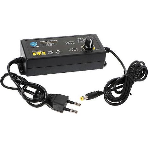 Adaptateur secteur OOTDTY 60 W, tension continue réglable 3-24 V, affichage de la tension, 100-240 V CA, 50/60 Hz, prise UE (1/5)