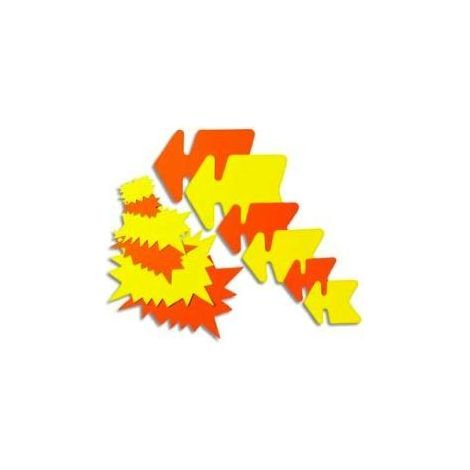 Etiquette forme flèche fluo