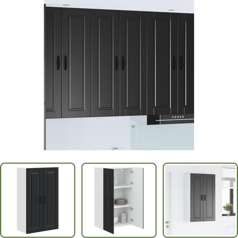 Holzschrank - Küchenschrank mit Regal Schwarz 60 x 31 x 100 cm Holzwerkstoff (1/5)