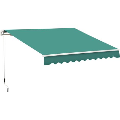 Tenda da Sole Avvolgibile a Parete 4x2.5m in Poliestere Verde Scuro
