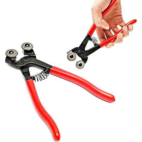 Pince à Mosaïque,Pince à Carreaux,Pince Coupante pour Carrelage, pour la Céramique, Autres Matériaux Divers, Carreaux de Verre Taillé Coupe,Outil de Travail Mosaïque(Rouge) (1/5)