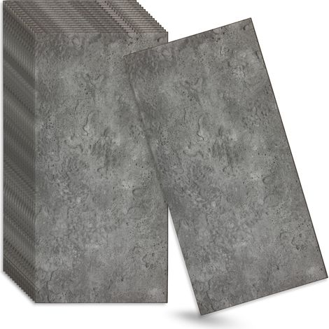 Verdico 3D Panneaux muraux Polystyrne - Gris - 100x50 Cm - Béton Architectural - 10 pices - 5 m2 - Panneaux de plafond