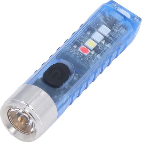 Lampe porte-clés torche, 10 modes d'éclairage, 5 LED, charge rapide USB-C, étanche IP65, portable, avec base magnétique, bleue (1/5)