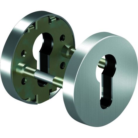 Ogro PZ-Rosette, Rund, Edelstahl PR 6612 FS mit Schrauben TS=35-50 mm (1/2)