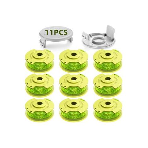 2 Nachfüllpackungen grüner Nylonschnur für Ryobi AC80RL3 – Schneidkopfbezeichnung R9+2 – Ideal zum Trimmen von Rasenkanten (1/5)
