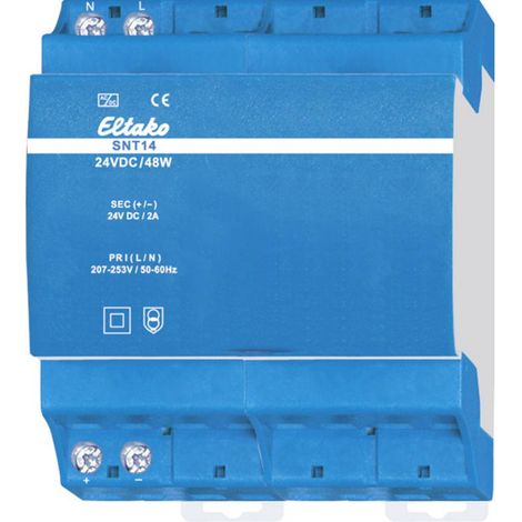 ELTAKO SNT14-24V/48W ALIMENTATION RAIL DIN 2 A 48 W NBR. DE SORTIES:1 X CONTENU 1 PC(S) 30014033 (1/2)
