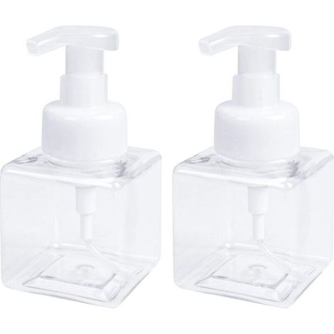 2 pièces Distributeurs de Savon moussant Flacon Pompe Vide moussant de 250 ML (8,5 oz) Pompe Bouteilles vides (1/5)