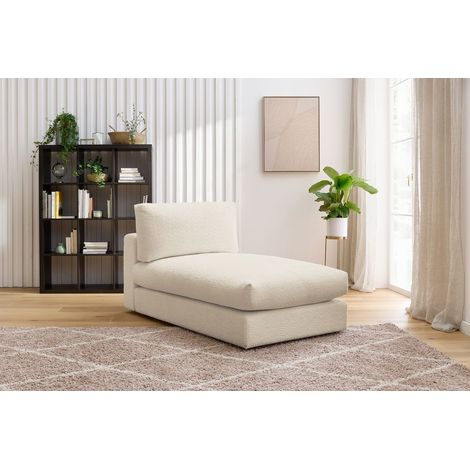 BOBOCHIC - Méridienne pour canapé modulable PARIS tissu bouclette Beige (1/5)