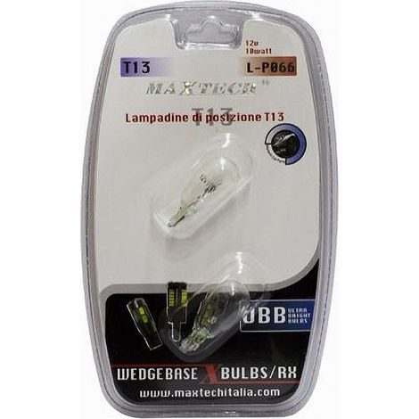 Trade Shop - Lampadine Di Posizione T13 L-p066 12 V 10 Watt Lampadine Ultra Luminose Maxtech - (1/2)