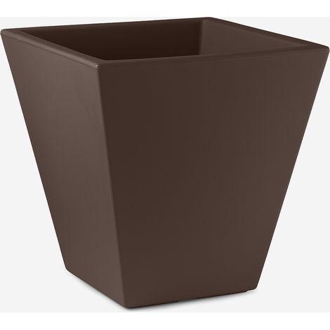 Vaso design in polietilene 50x50 da interno ed esterno Loto 50cm - Marrone