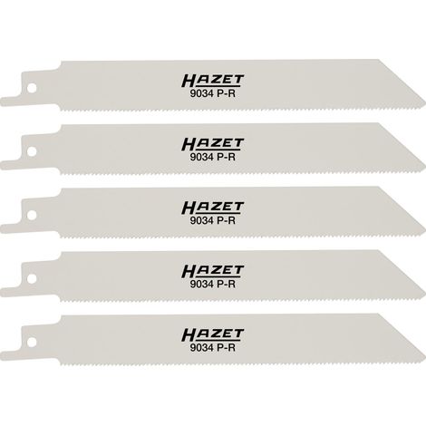 Lames pour scie sabre réciproque · 18 dents / pouce · denture crantée · en biais · longueur totale : 153 mm 9034P-R/5 ∙ Longueur : 153 mm (1/4)