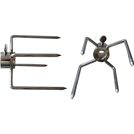 2 Pcs Barbecue Pivotant Fourche, Diamtre 11,2 Mm, Multifonction Plaqu Fourche De Cuisson, Fournitures De Barbecue En Plein Air (1/5)