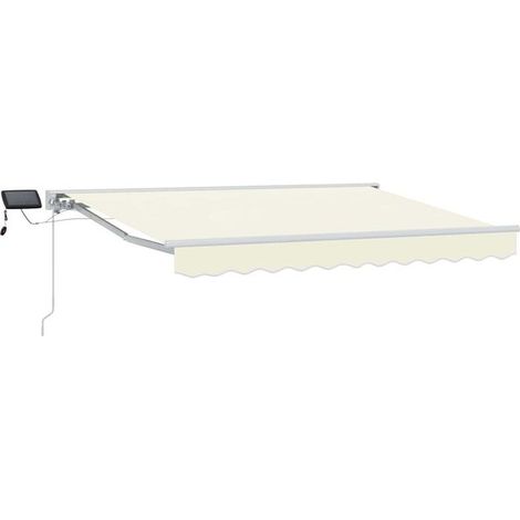 Cadre de store à persiennes manuel avec éclairage LED blanc cassé, 2,5 m x 2 m (1/5)