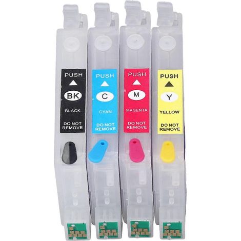 Cartouches d'encre BK CMY 4 couleurs, cartouches d'imprimante réutilisables avec puce permanente T0631 T0632 T063