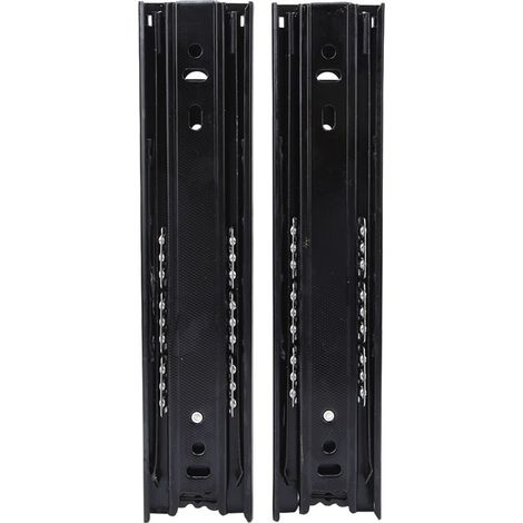1 paire de glissières de tiroir en acier laminé à froid noir de 8 pouces avec roulement à billes en 3 parties (1/5)