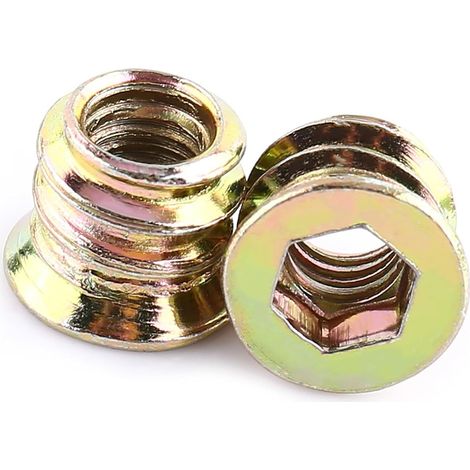 20 inserts filetés pour bois, boulons métalliques assortis, à écrou (1/5)